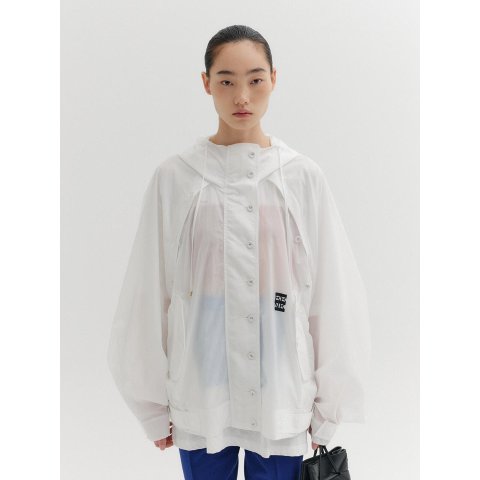 连帽拉链夹克 白色