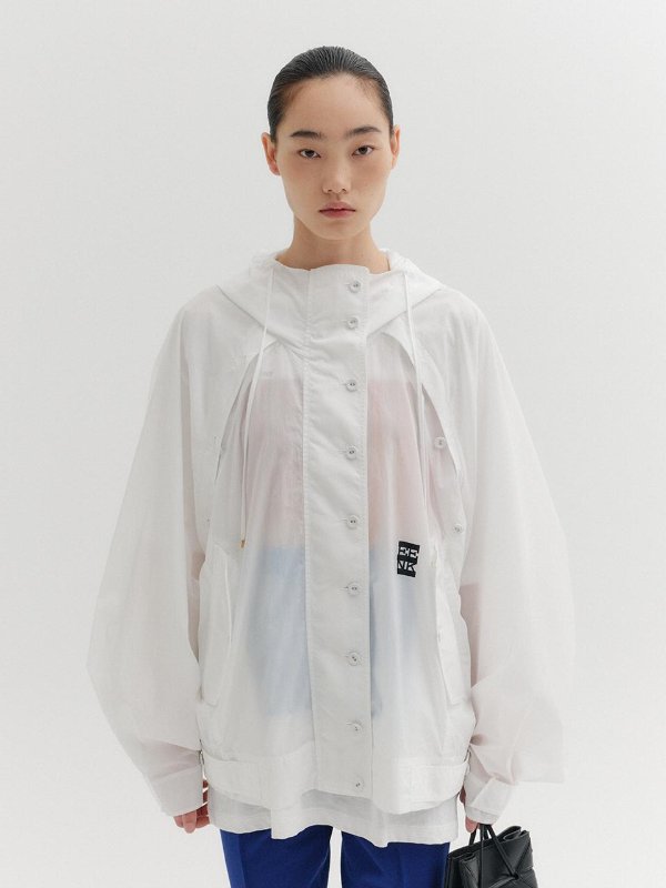 Zip-Up Hooded Jacket White