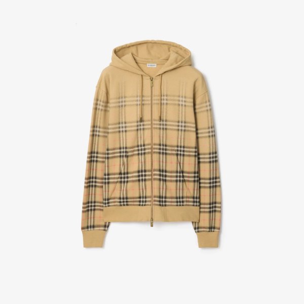 Cotton Zip Hoodie Sand Beige