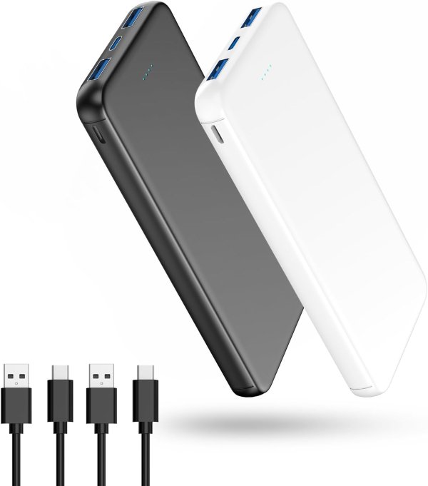 VANYUST 10000mAh Portable Charger USB-C Fast Charging White
