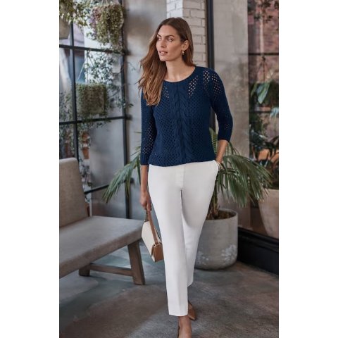 JJill Open-Knit Cabled Sweater