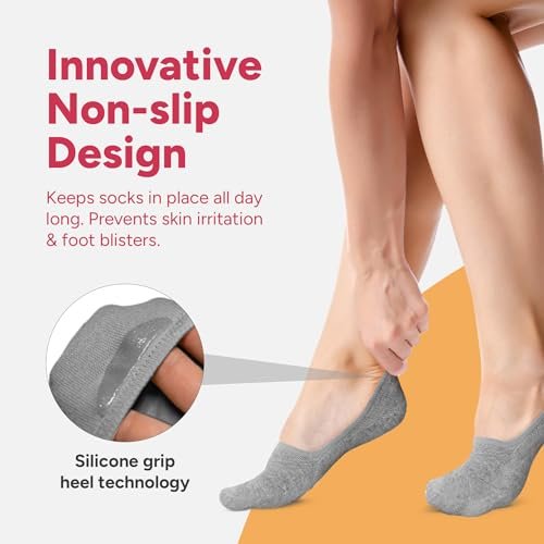 Eedor Women's No Show Socks Soft Non Slip