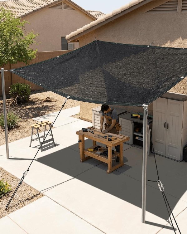 vensovo Sunblock Shade Cloth Black 10x20 Ft