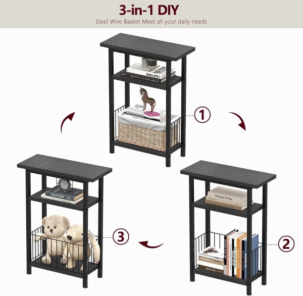 Heybly Narrow Side Table HET004BK1 Black 25.2 Inch