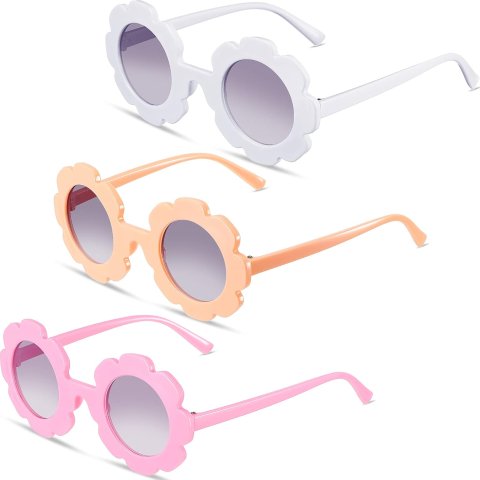 Kids Flower Sunglasses 3 Pack Colorful