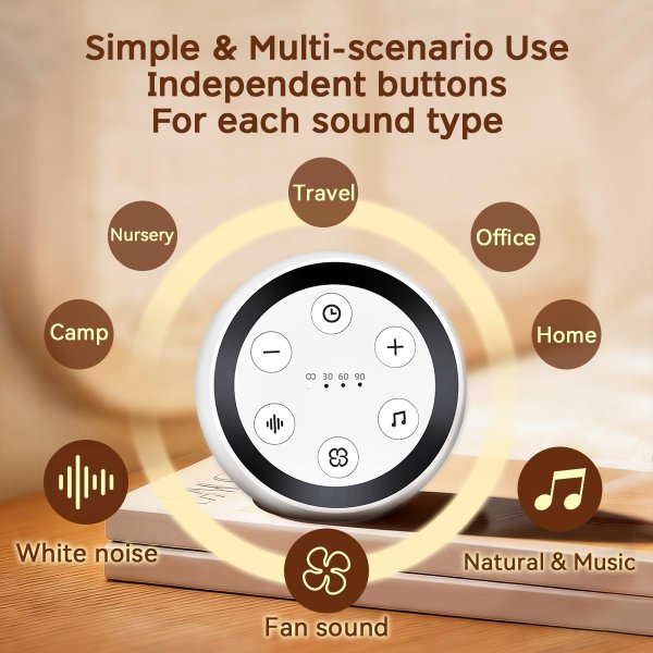 SoundMe Battery Small White Noise Machine 32 Volume Levels