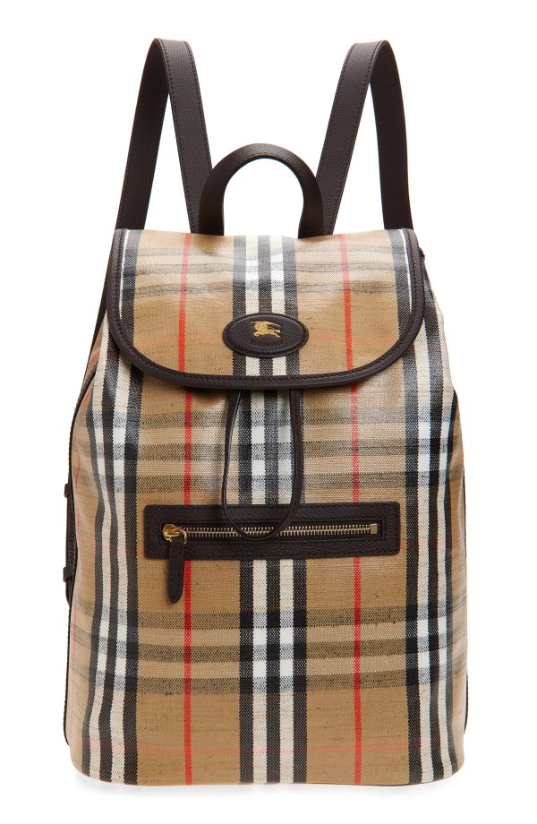 Highlands Check Coated Canvas Backpack Men