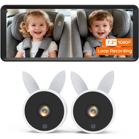 Babyvue BV3 MAX 双摄像头监视器 7.2英寸 1080P 白色