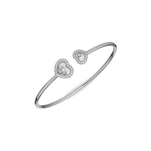 Chopard Happy Hearts 18K白金钻石手镯