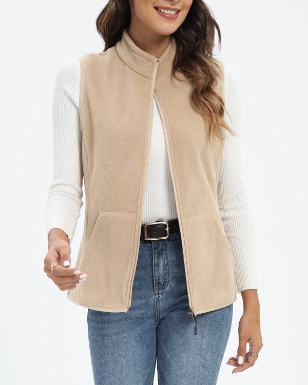 Xeoxarel Women's Fleece Vest 6 Pockets