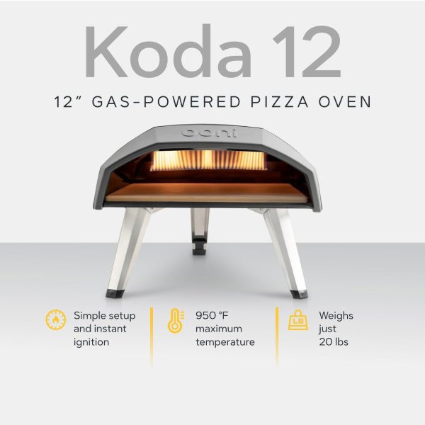 Ooni Koda 12 户外燃气披萨炉 黑色