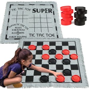 3合1巨型跳棋 复古 可翻转垫 24棋子