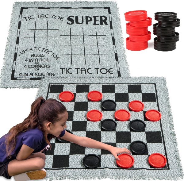 3合1巨型跳棋 复古 可翻转垫 24棋子