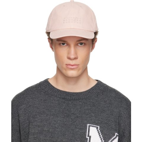 MM6 Maison Margiela Pink Embroidered Logo Cap