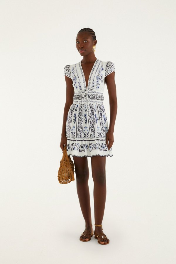 Off-White Flowers Arch Ruffled Mini Dress 356827