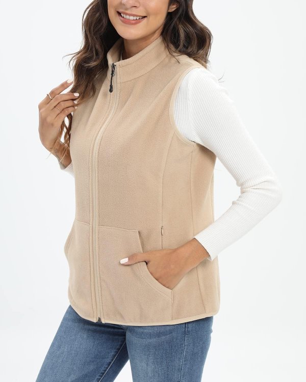 Xeoxarel Women's Fleece Vest 6 Pockets