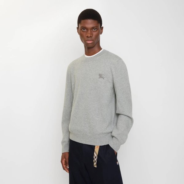 Wool Sweater Men Mid Grey