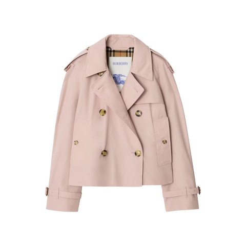 Mayfair Cropped Tropical Gabardine Trench Jacket