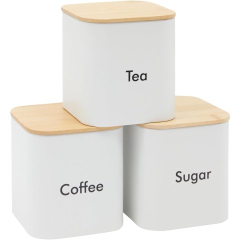 Juvale 白色咖啡豆罐 48oz 3件装