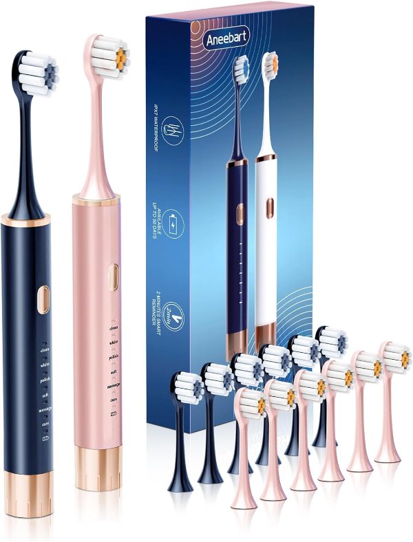 Aneebart Electric Toothbrush Blue USB Rechargeable