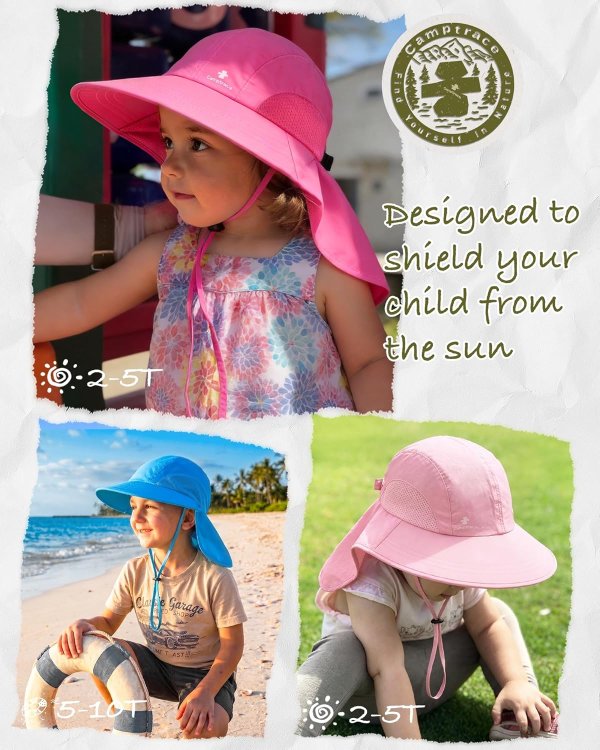Camptrace Toddler Sun Hat UPF 50+ Protection