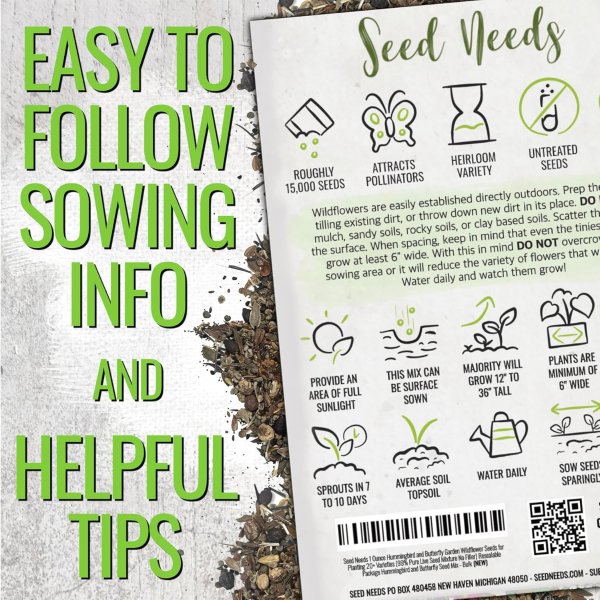 Seed Needs 花卉种子 1盎司 吸引传粉