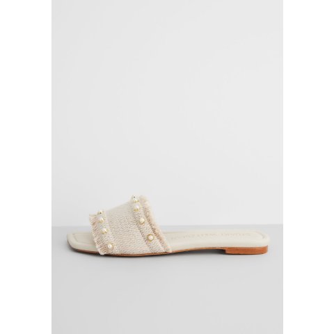 Stuart WeitzmanPantolette 平底拖鞋 米白色