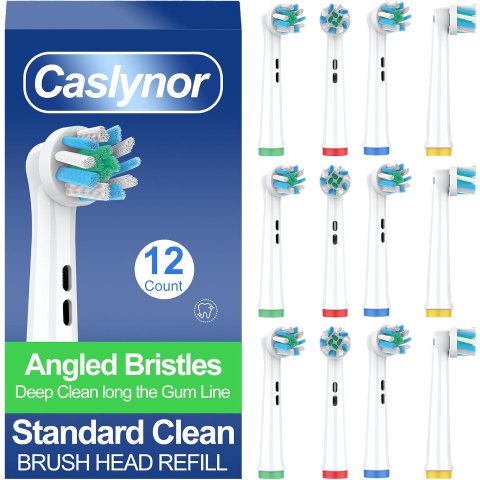 Caslynor Oral B Electric Toothbrush Heads 12 Pack White