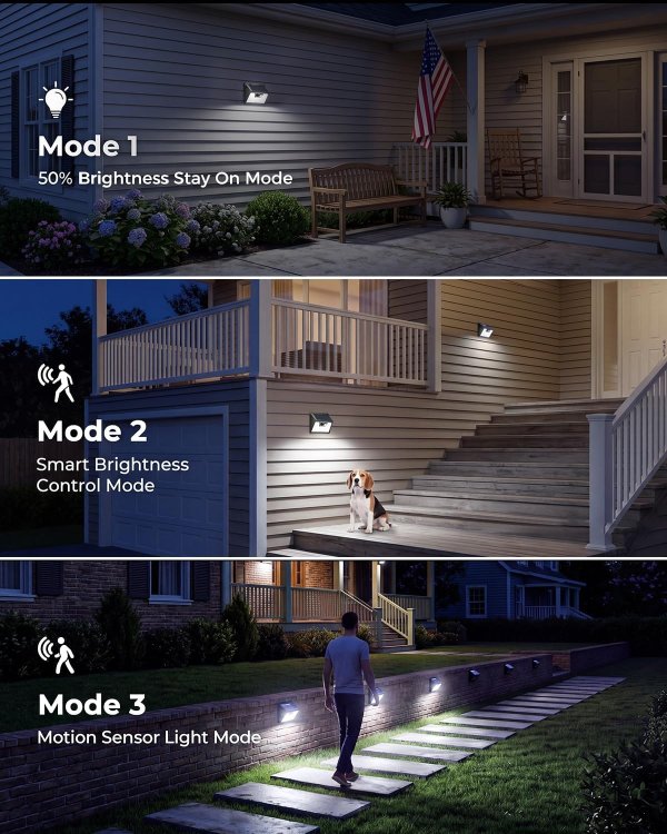 Peasur Solar Outdoor Motion Sensor Light 140 LED 6 Pack