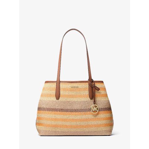 Avalon Medium Striped Woven Tote Bag