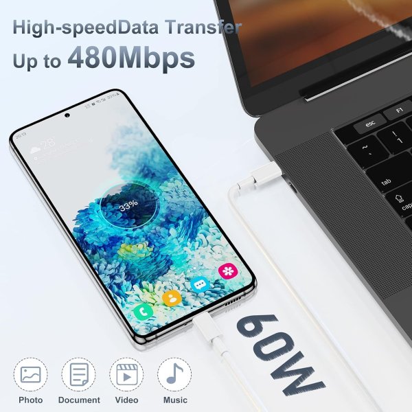 Kitminun iPhone 15 快充头 10英尺C-C线
