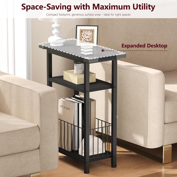 Heybly Narrow Side Table HET004BK1 Black 25.2 Inch