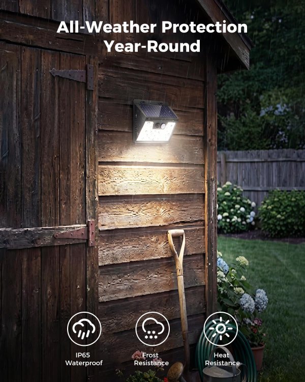 Peasur Solar Outdoor Motion Sensor Light 140 LED 6 Pack