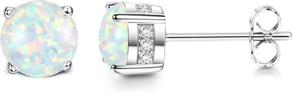 Milacolato Opal Stud Earrings 18K Gold 6MM