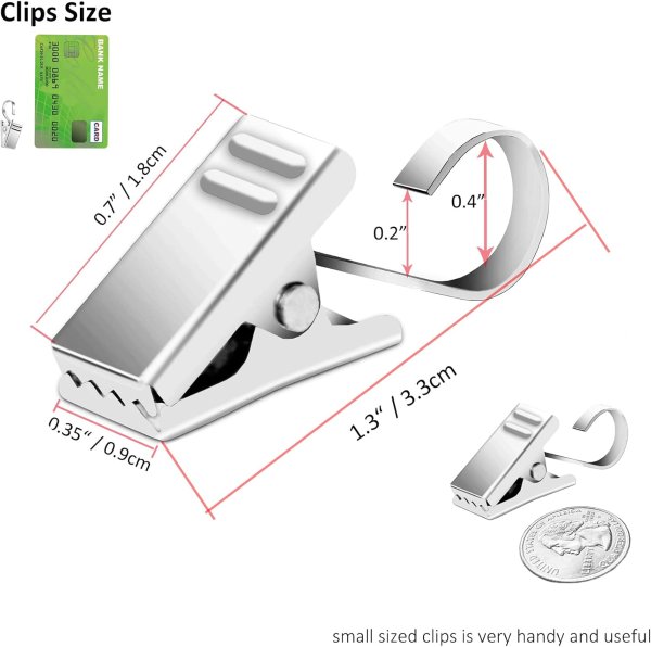 BIHRTC Stainless Steel Curtain Clips 50 Pack