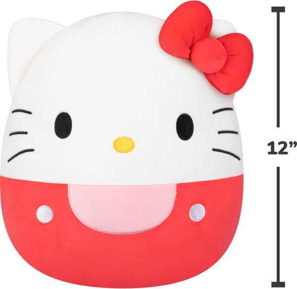 Squishmallows Hello Kitty Red Overalls 12 Inch