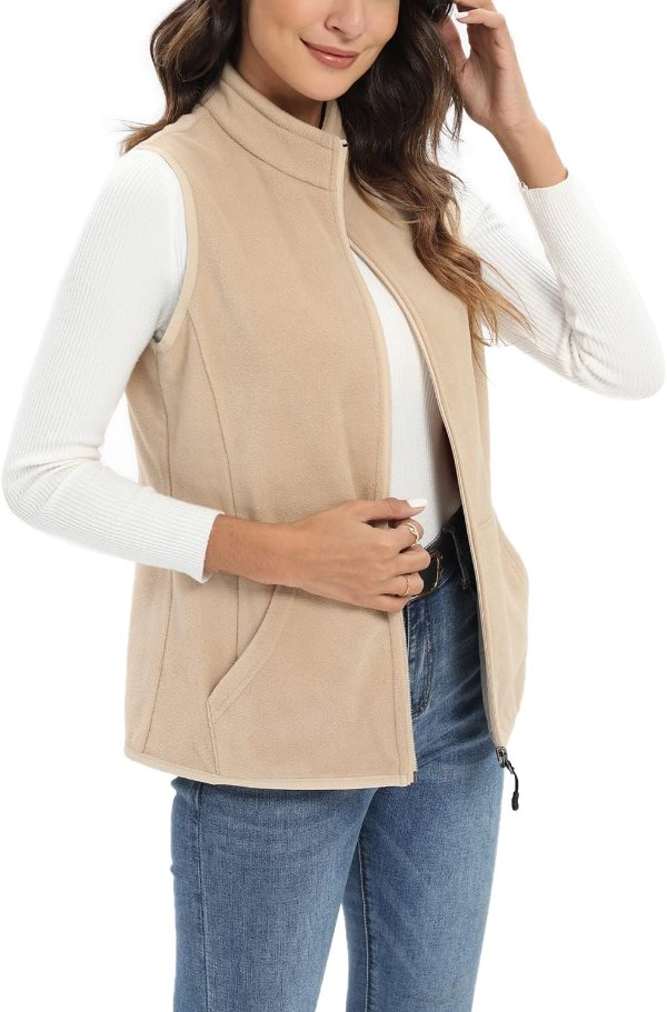 Xeoxarel Women's Fleece Vest 6 Pockets