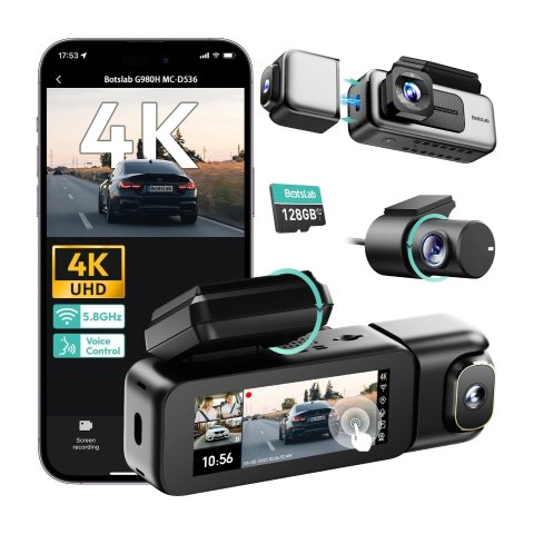$120.59 送128GB内存卡BOTSLAB G980H 4K 三通道行车记录仪 评论抽奖