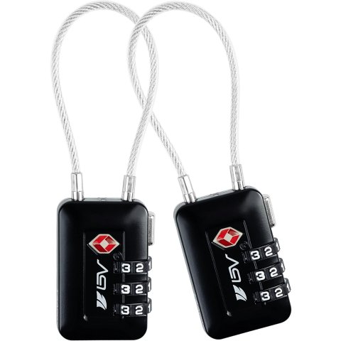 TSA Luggage Combination Lock Black 2-Pack