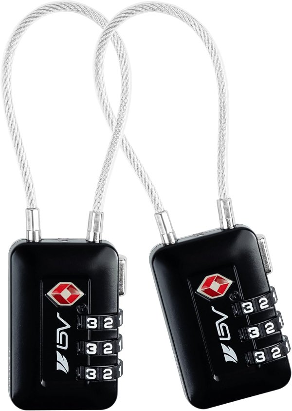 TSA Luggage Combination Lock Black 2-Pack