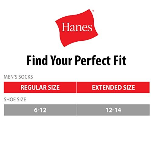 Hanes Max Cushioned Men's Crew Socks Moisture-Wicking Odor Control Multi-Pack