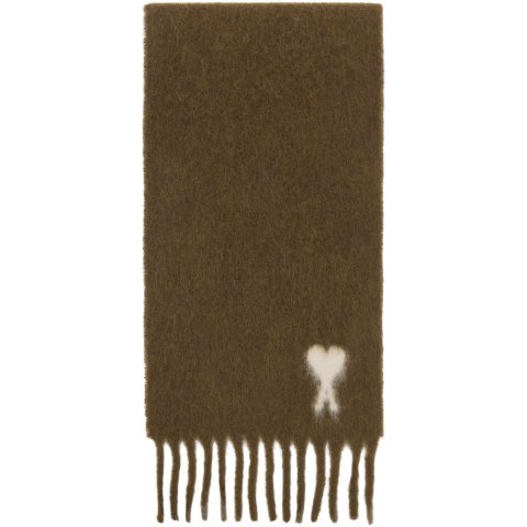 Ami Paris Brown Alpaca Scarf