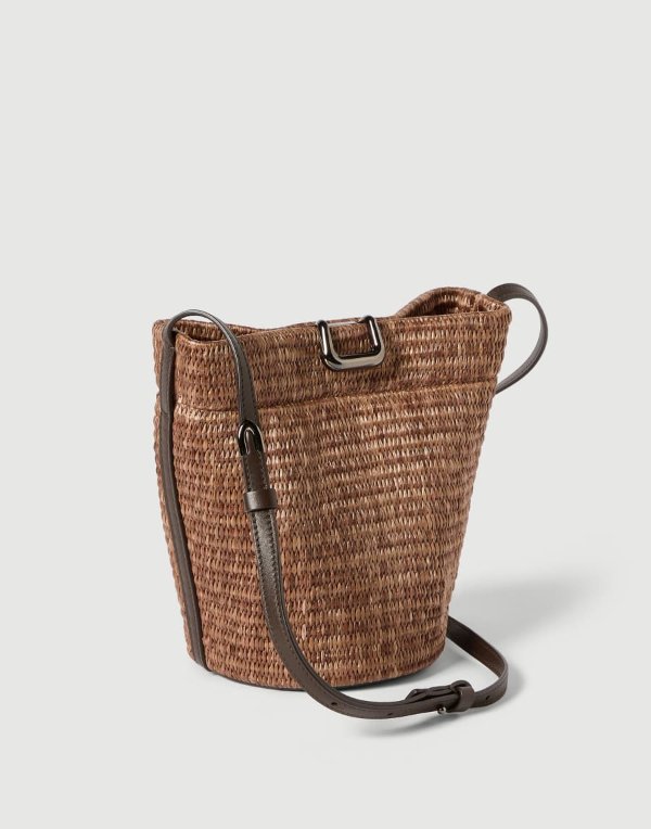 Raffia 小号水桶包