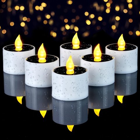 Homemory Solar LED Outdoor Waterproof Candles 6 Pack