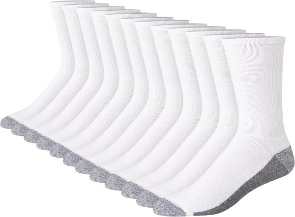 Hanes Max Cushioned Men's Crew Socks Moisture-Wicking Odor Control Multi-Pack