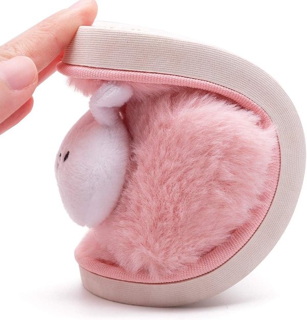 techcity Kids Fuzzy Open Toe Slippers