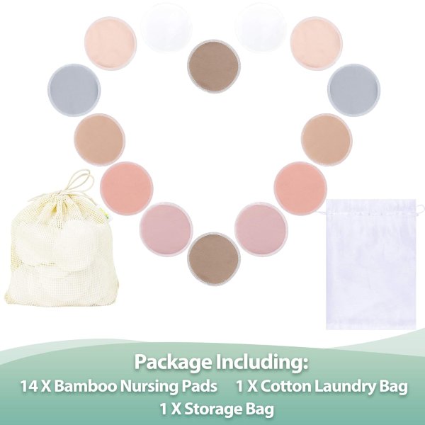 Washable Nursing Breast Pads 14 Pack Large