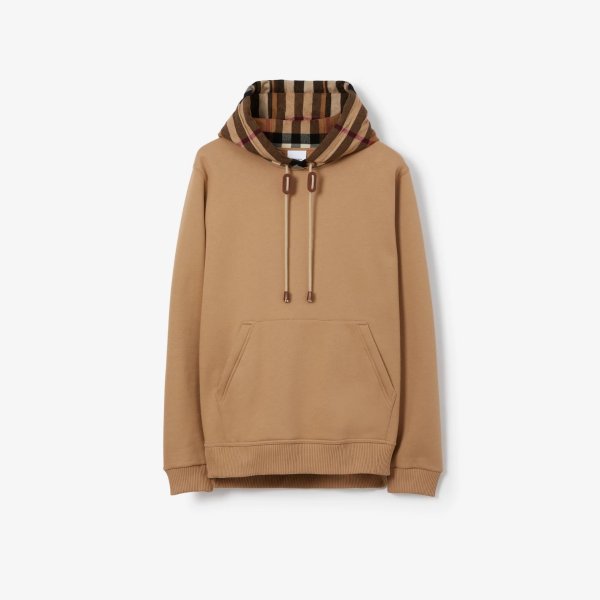 Cotton Blend Hoodie Camel Men
