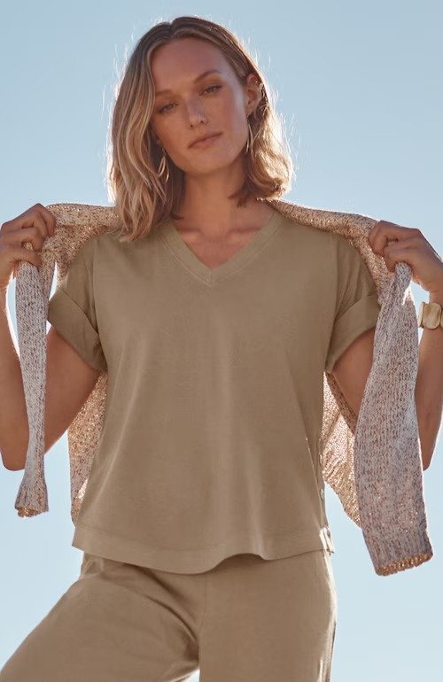 JJill Pure Jill Women's Tee Button Detail