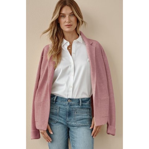 JJill Cotton-Blend Notched-Collar Cardigan